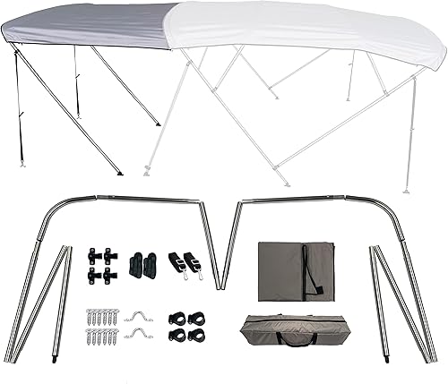 YinKeeHM Kit universal de parasol Bimini de 2 a 4 lazos en la parte superior y en T para lancha de 54 a 103 pulgadas de ancho, a prueba de rayos UV,