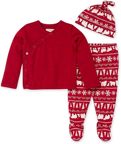 Burt's Bees Baby Baby Take Me Home - Conjunto unisex de 3 piezas, camiseta, pantalón y gorro, juego de canastilla 100% algodón orgánico, Isla de la