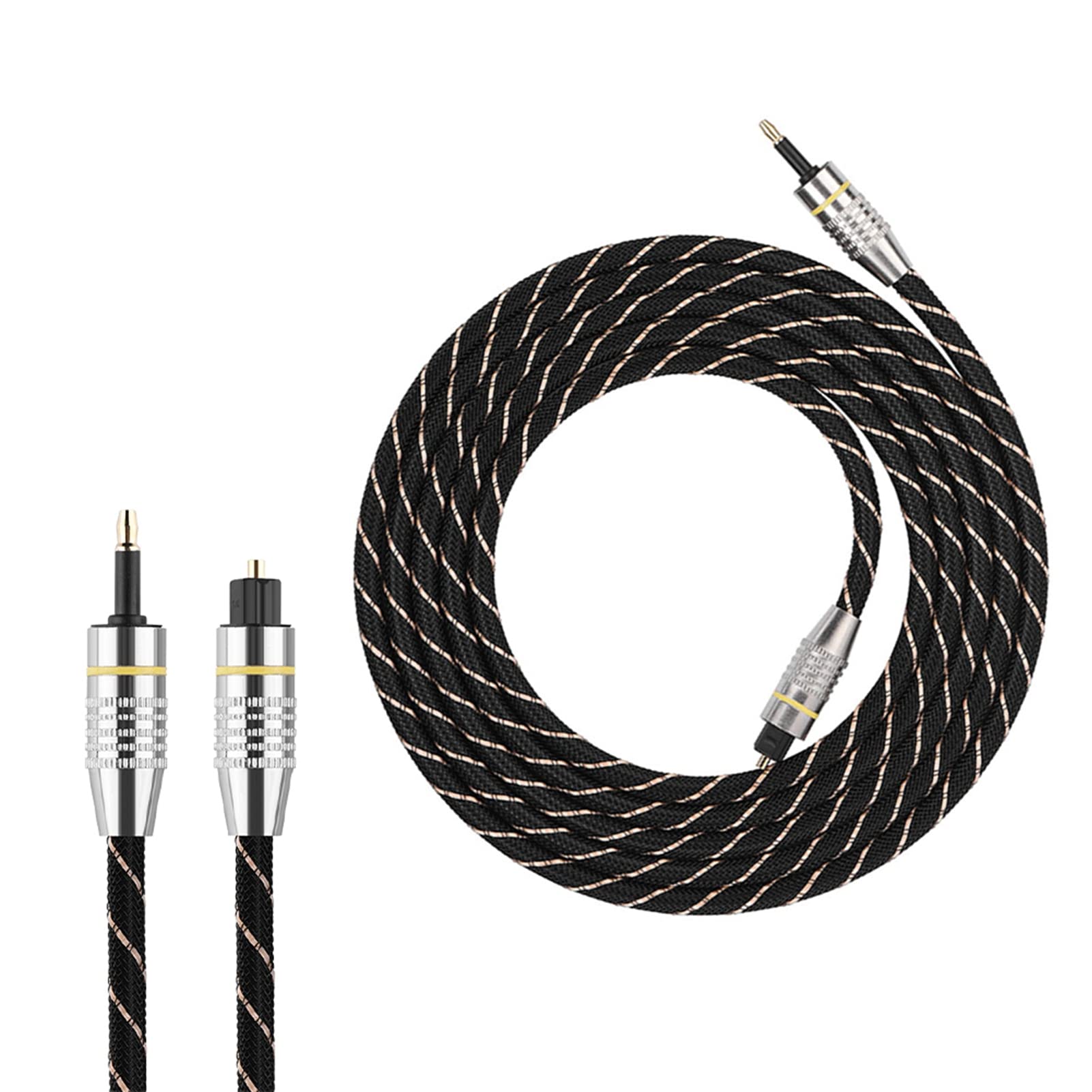 Ejoyous Cable Toslink de 3,5mm, Digital Mini Toslink a Cable 250M Bit/s Ancho de Banda SPDIF Chapado en Oro para DVD/CD (2 m/6,56 pies)