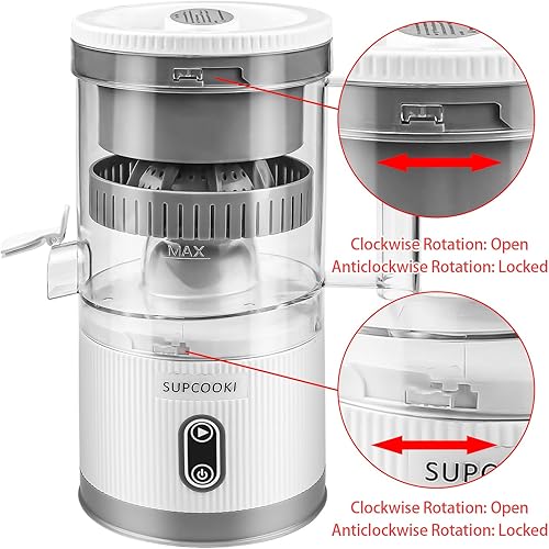 Miniatura 7 de Exprimidor eléctrico de cítricos  Exprimidor recargable por USB con cepillo de limpieza, exprimidor de pomelo de limón y limón, fácil de limpiar