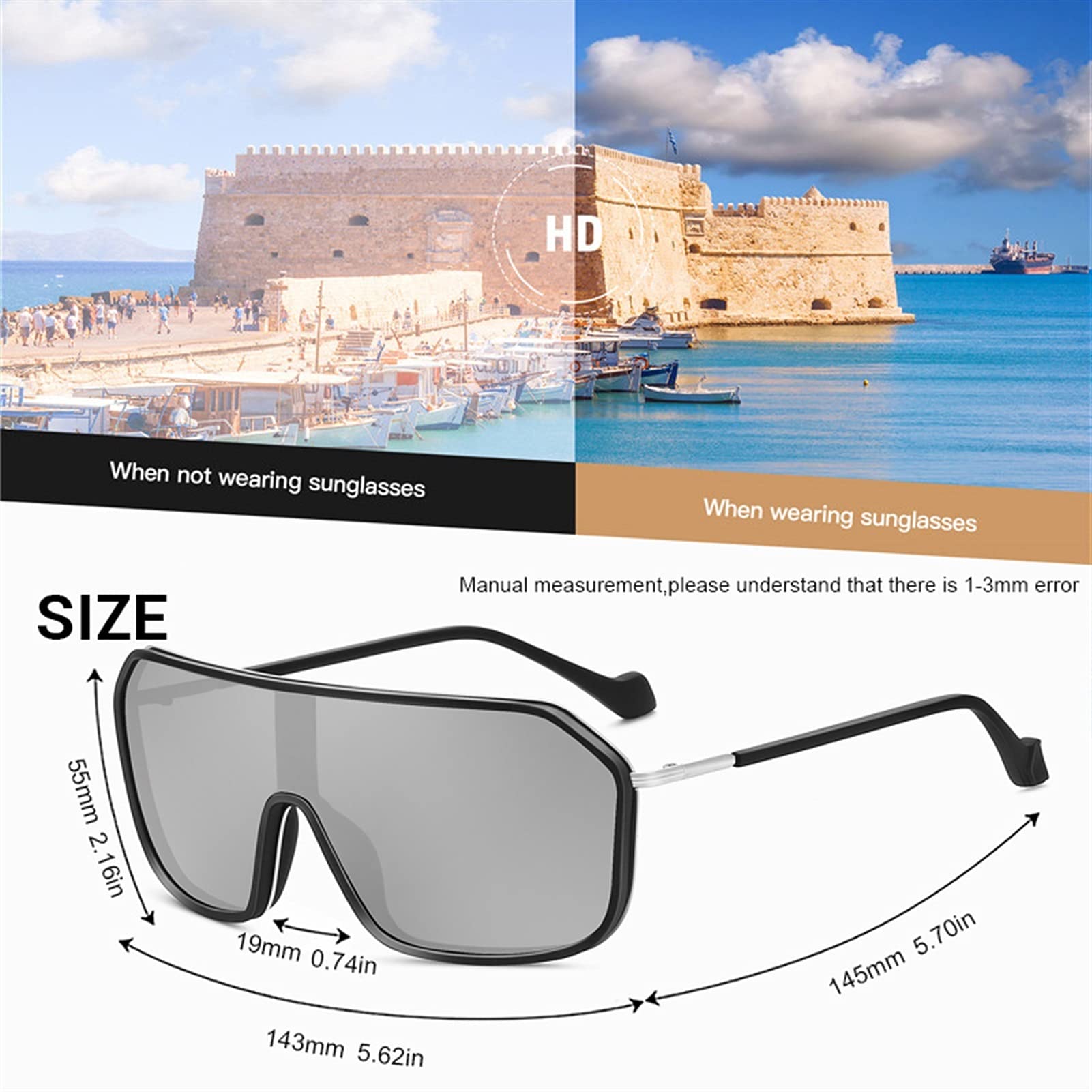 sonnenbrillen Mode Sportstil Sonnenbrille Leichte Nachtsicht Männliche Fahren Angeln UV400 Schutzbrillen