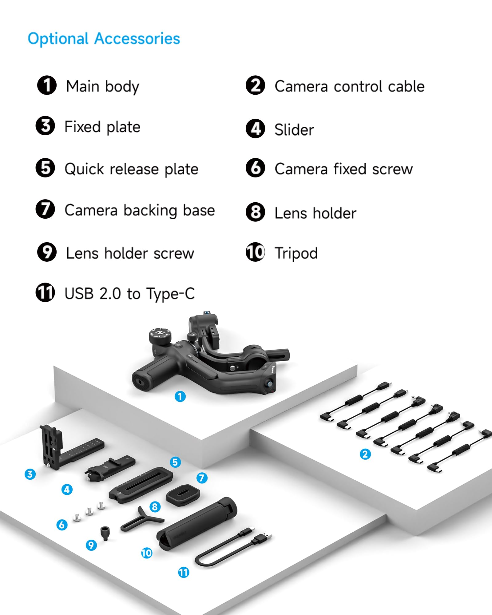 FeiyuTech SCORP 2 Gimbal Stabilizer for DSLR and Mirrorless Camera, Integrated Al Tracking, 3-Axis Camera Stabilizer Fits for Sony Canon Fuji Nikon, 5.5lbs Payload Touch Screen Vertical Shooting