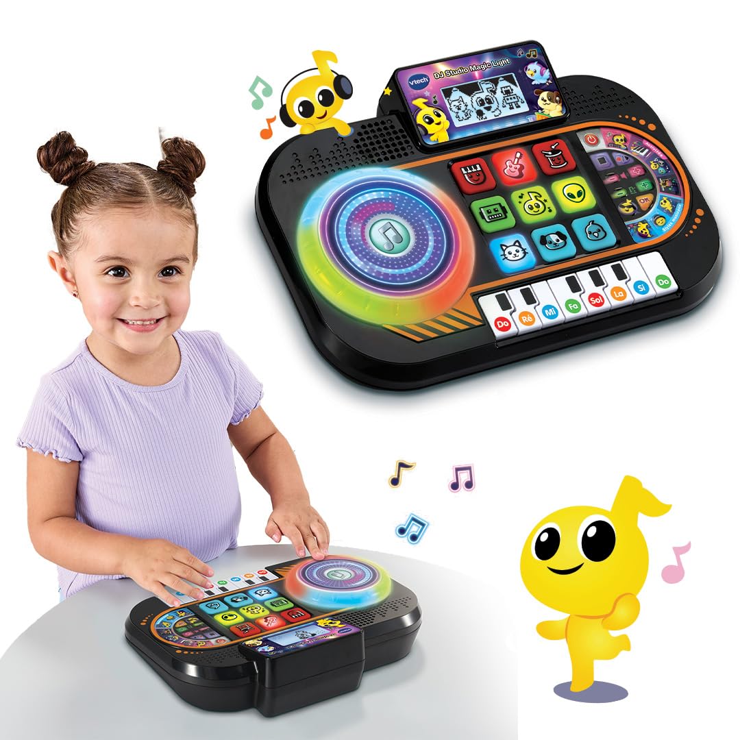 VTech DJ Mix Junior – Mesa De Mezclas Infantil Con Luces, Scratch, 8 Teclas Y 9 Canciones, Ideal Para Niños +3 Años (Versión Española)