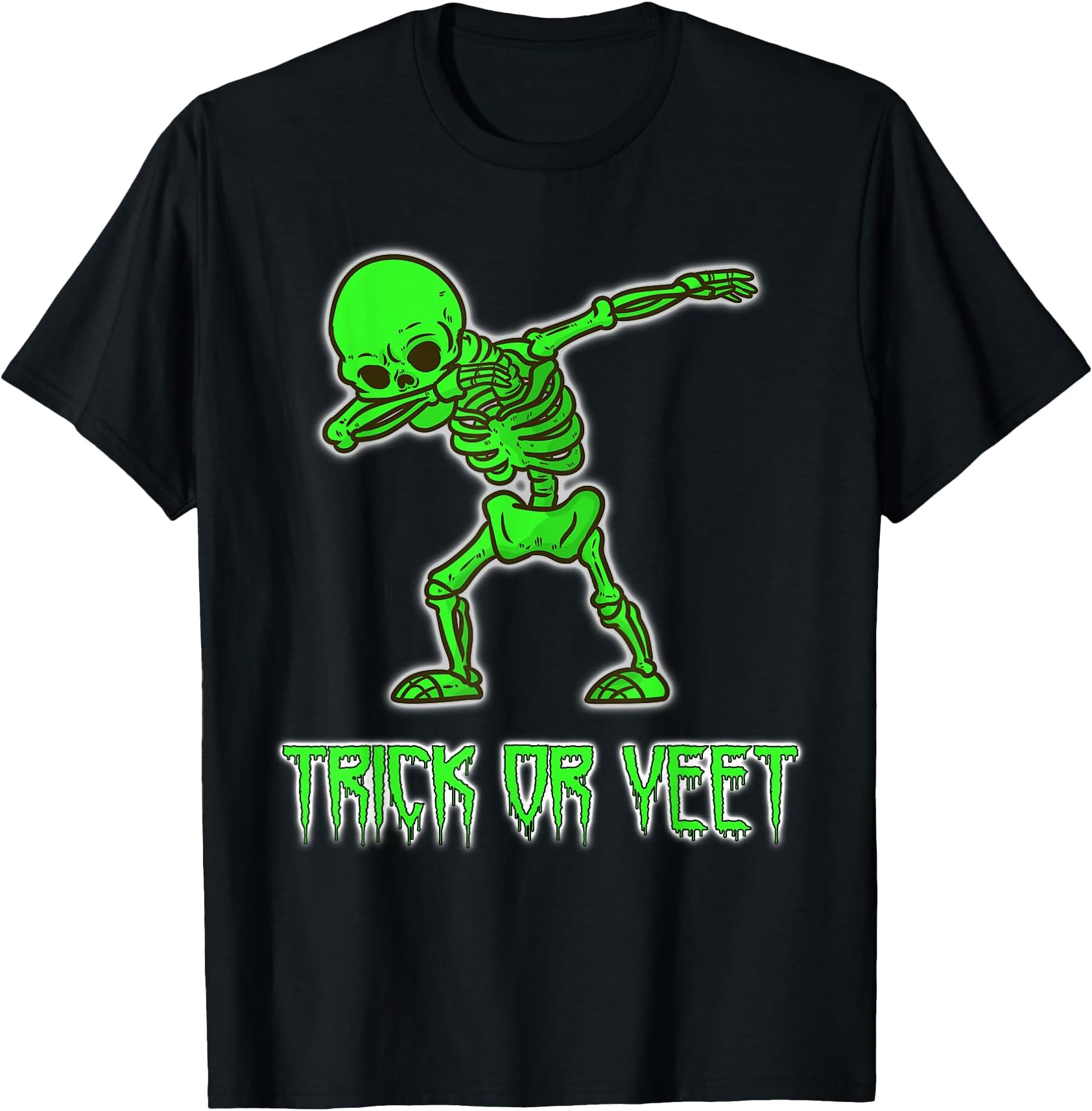 Trick or YEET Green Dabbing Skeleton T-Shirt