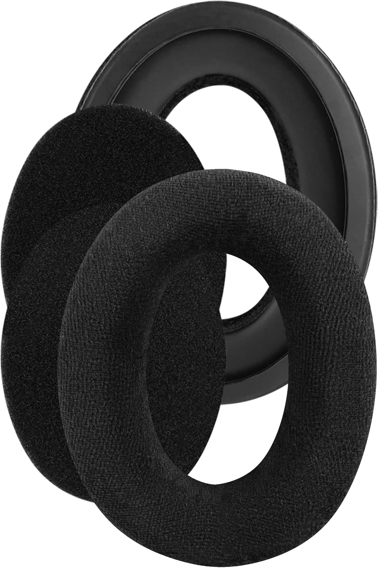 Comfort Velour Replacement Ear Pads for Sennheiser HD505, HD515, HD518, HD555, HD558, HD559, HD569, HD579, HD589 Headphones Ear Cushions, Repair Parts with Video Guide (Black)