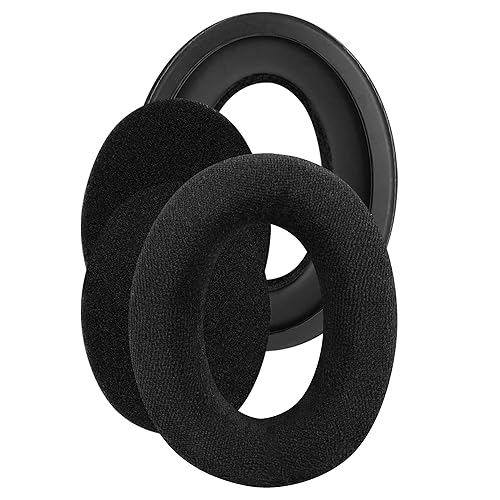 Geekria Comfort Velour Replacement Ear Pads for Sennheiser HD505, HD515, HD518, HD555, HD558, HD559, HD569, HD579, HD589 Headphones Ear Cushions, Repair Parts with Video Guide (Black)