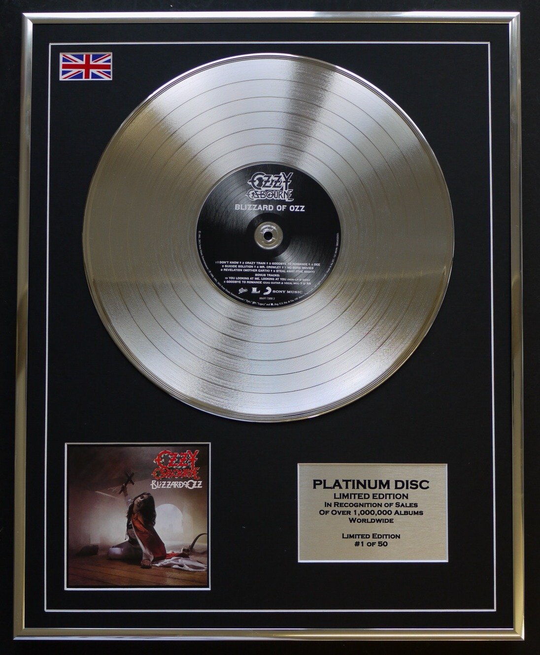 Limited Edition Cd Platinum Disc Silver Ozzy Osbourne/Ltd Edition Cd Platinum Disc/Blizzard Of Ozz