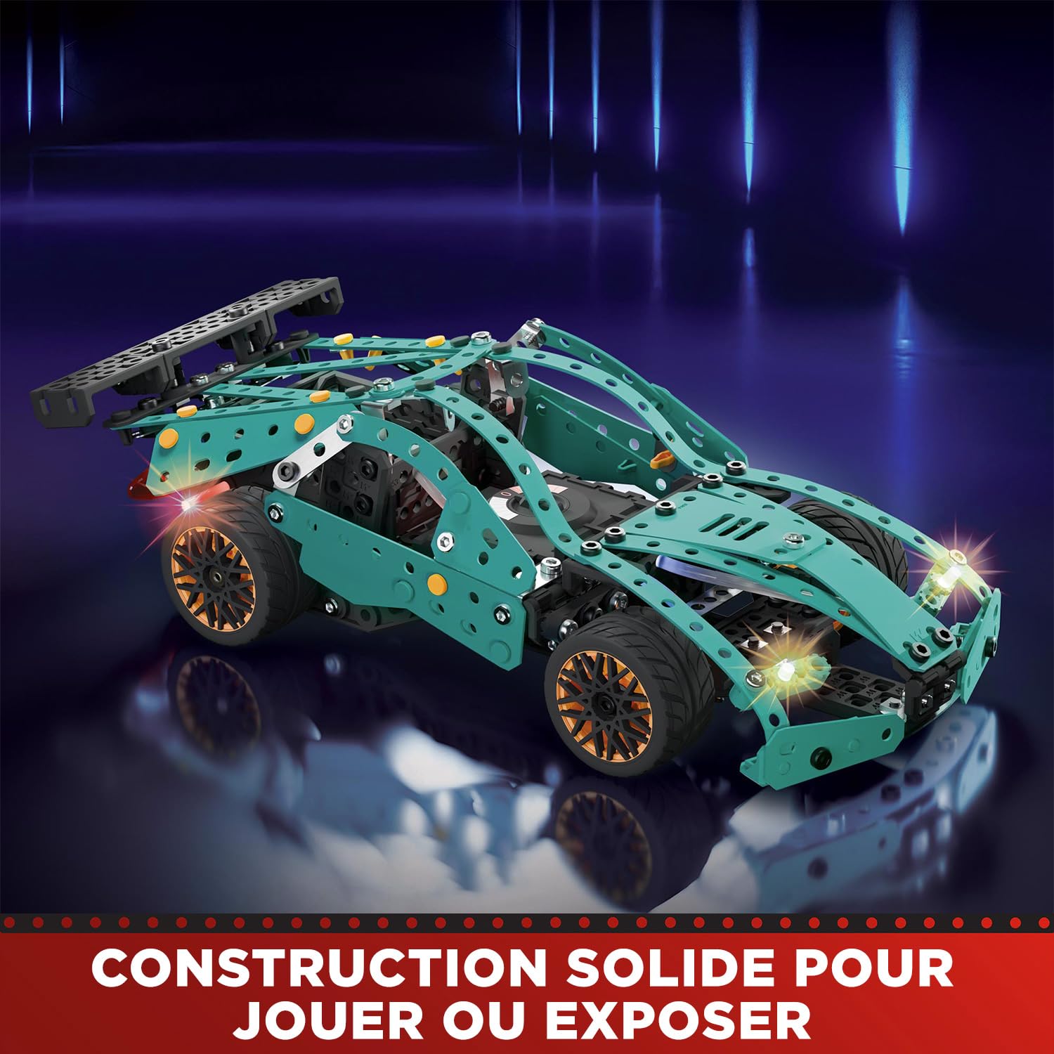 BANDAI - Meccano Voiture de Course 2 en 1 - Coffret de Construction 2 Modèles Formule 1-353 pièces, Outils, Notice - Kit Activité Assemblage Voitures F1 Supercar - Jouet Enfant 10 Ans et + -APM20108