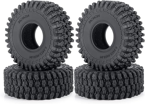 RCHUBAM - 4 neumáticos de goma de 1.0 pulgadas para 118 TRX4M Axial 124 SCX24 Deadbolt Bronco RC Crawler Car