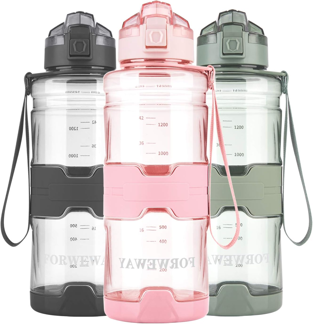 FORWEWAYSport water bottle 1.5L Large Water Jug for Outdoor Pink
