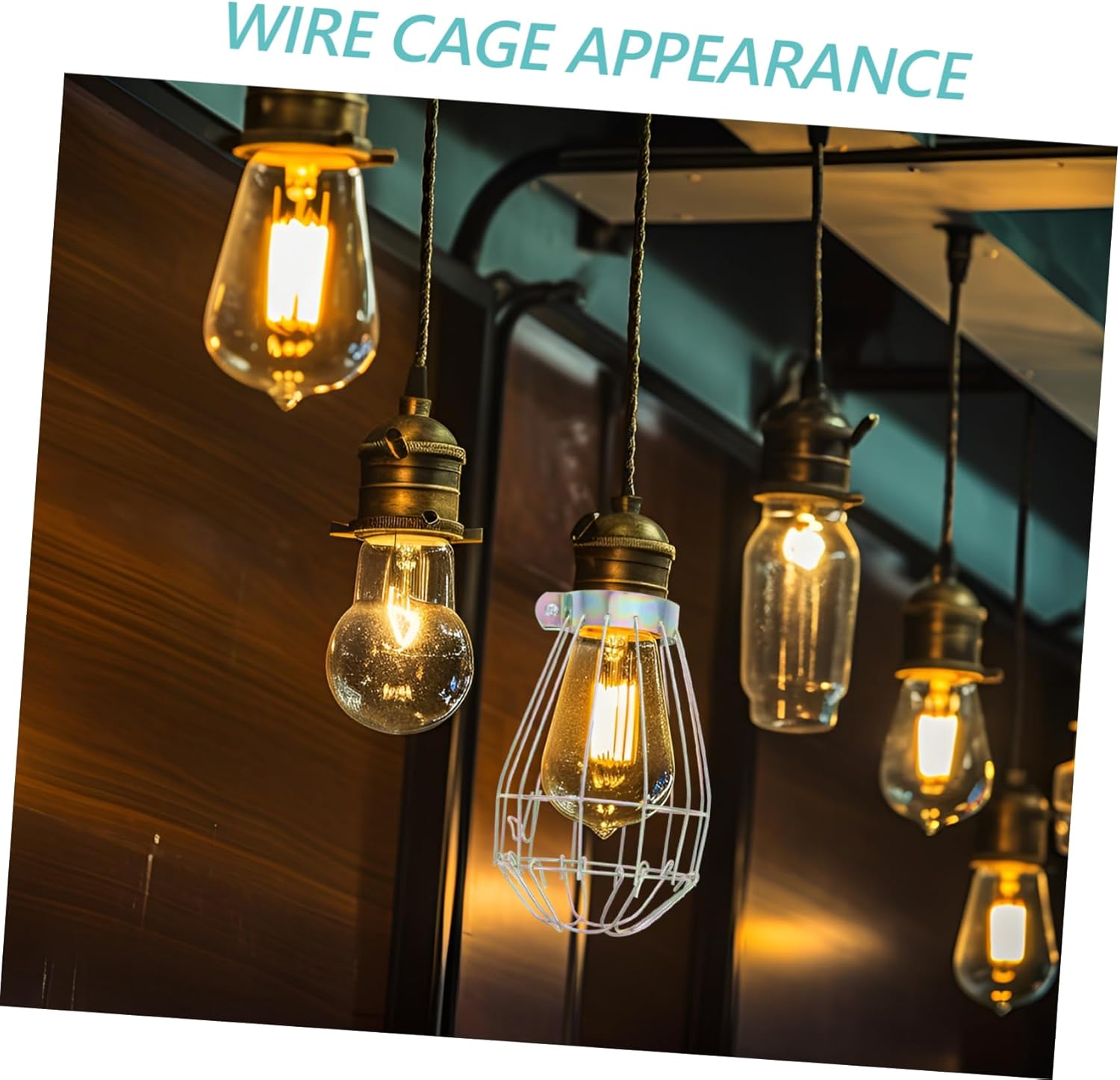 OUNONA 15pcs Vintage Wire Bulb Guard Cage Industrial Metal Lampshade for Pendant Light Fixtures Protective Frame for Lighting and Home Decor