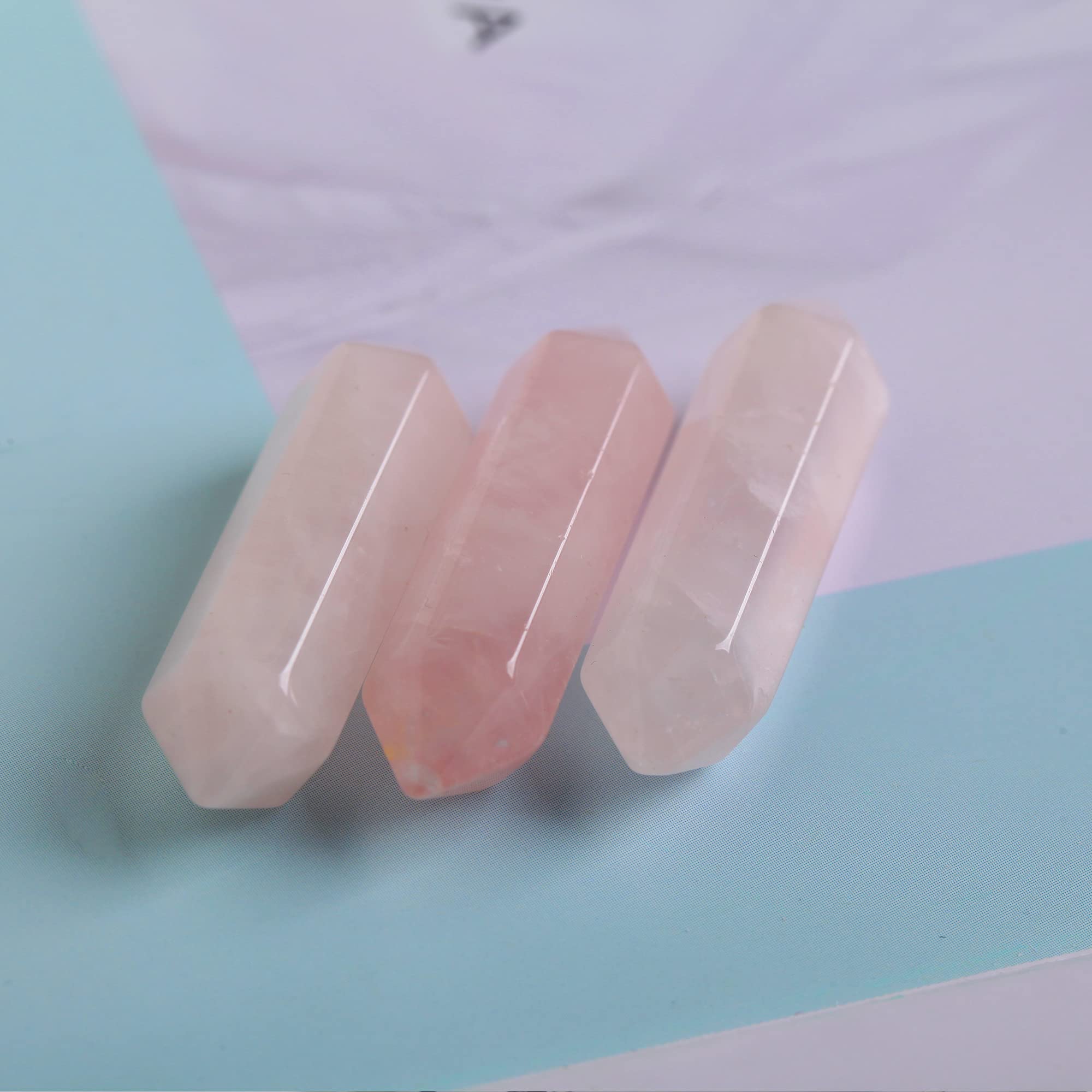 Amazon.co.jp: JIC Gem ローズクォーツ クリスタルワンド 20個 6