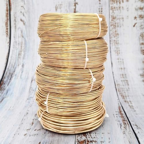 Miniatura 3 de INSPIRELLE Alambre de aluminio dorado KC calibre 20, 550 pies, alambre de metal flexible para fabricación de joyas y manualidades