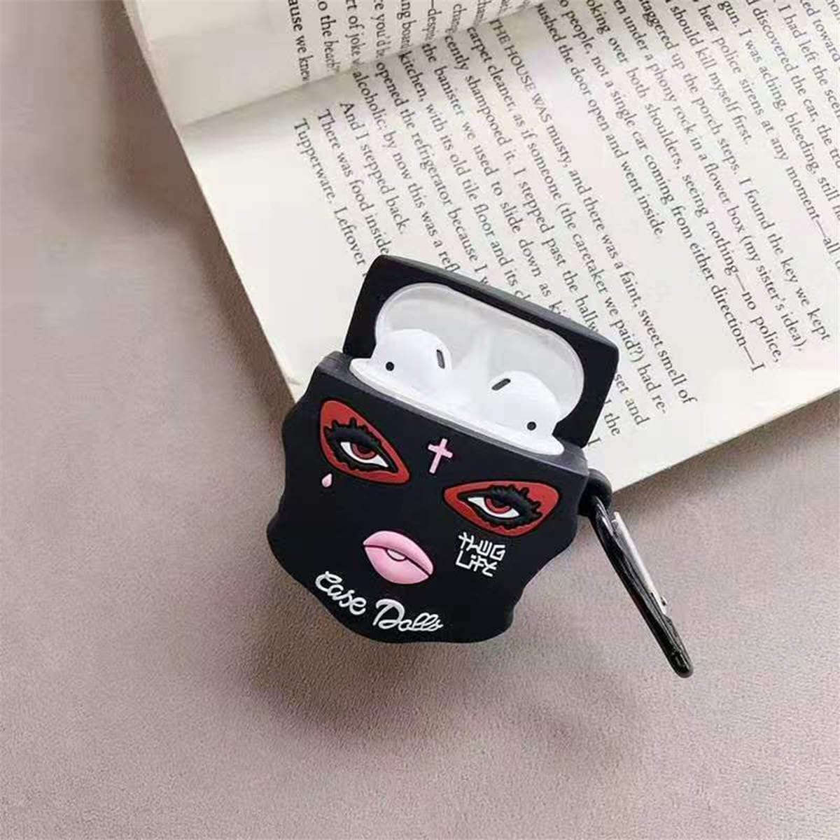 WowChic for AirPod Case Cover for AirPods 1st/2nd Soft Silicone Protective Fashion Cartoon Design Cute Shell Accessories Keychain Shockproof Cool Funny Skin Air Pods 1&2 Charging Cases for Girls Boys