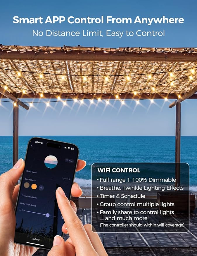 Luces de Cadena Inteligentes XMCOSY+ 100Ft G40 LED Exterior miniatura 2