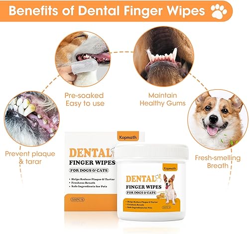 Vista 32 de Toallitas dentales para perros, toallitas de limpieza de dientes de perro, reducen la placa y el sarro, refrescan el aliento, toallitas naturales