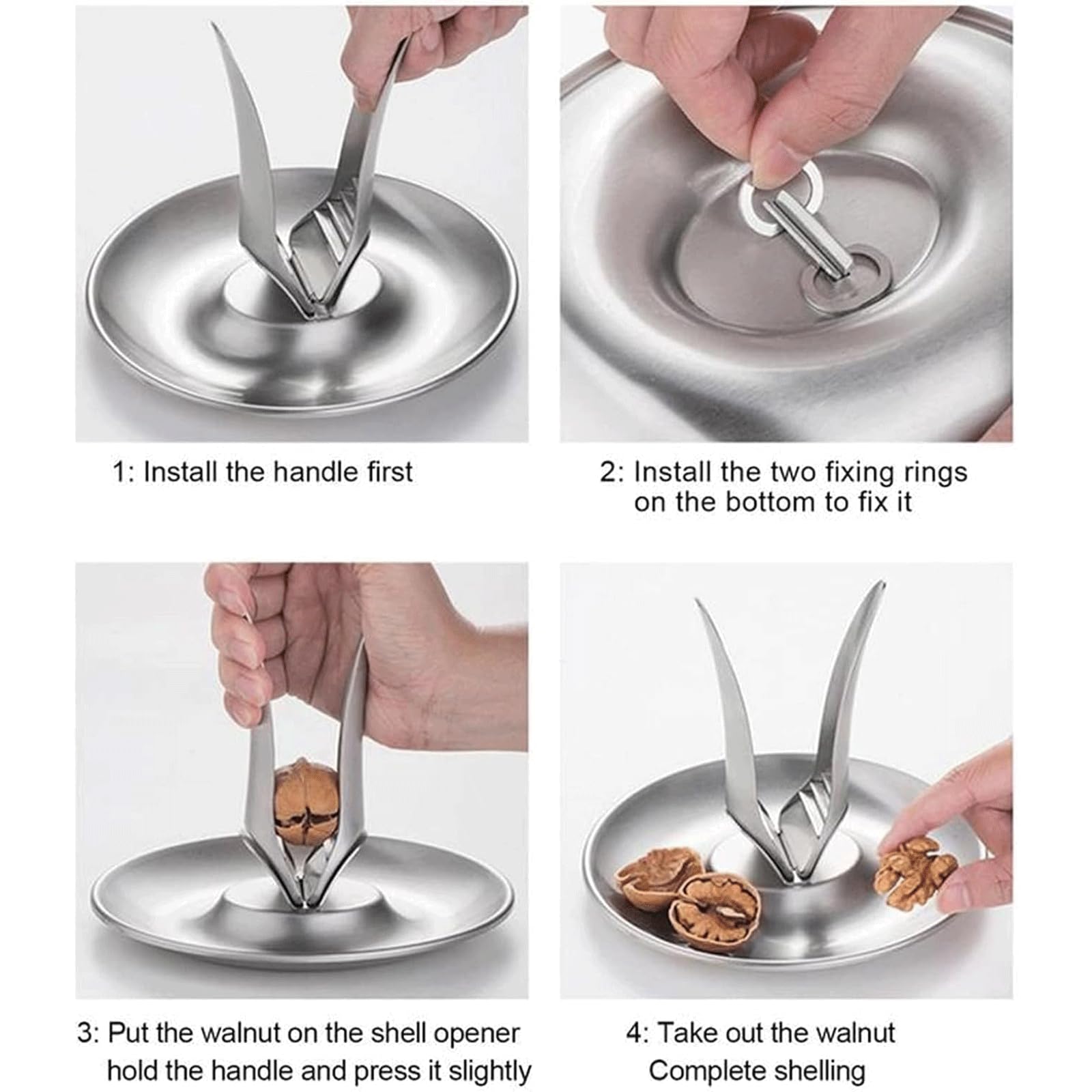 esmen Outil de Casse-Noix, décortiqueur de Noix, Outil d'ouverture de Noix de pécan, Pince Manuelle avec Grand Plateau pour Aliments à Coque Dure émiettés