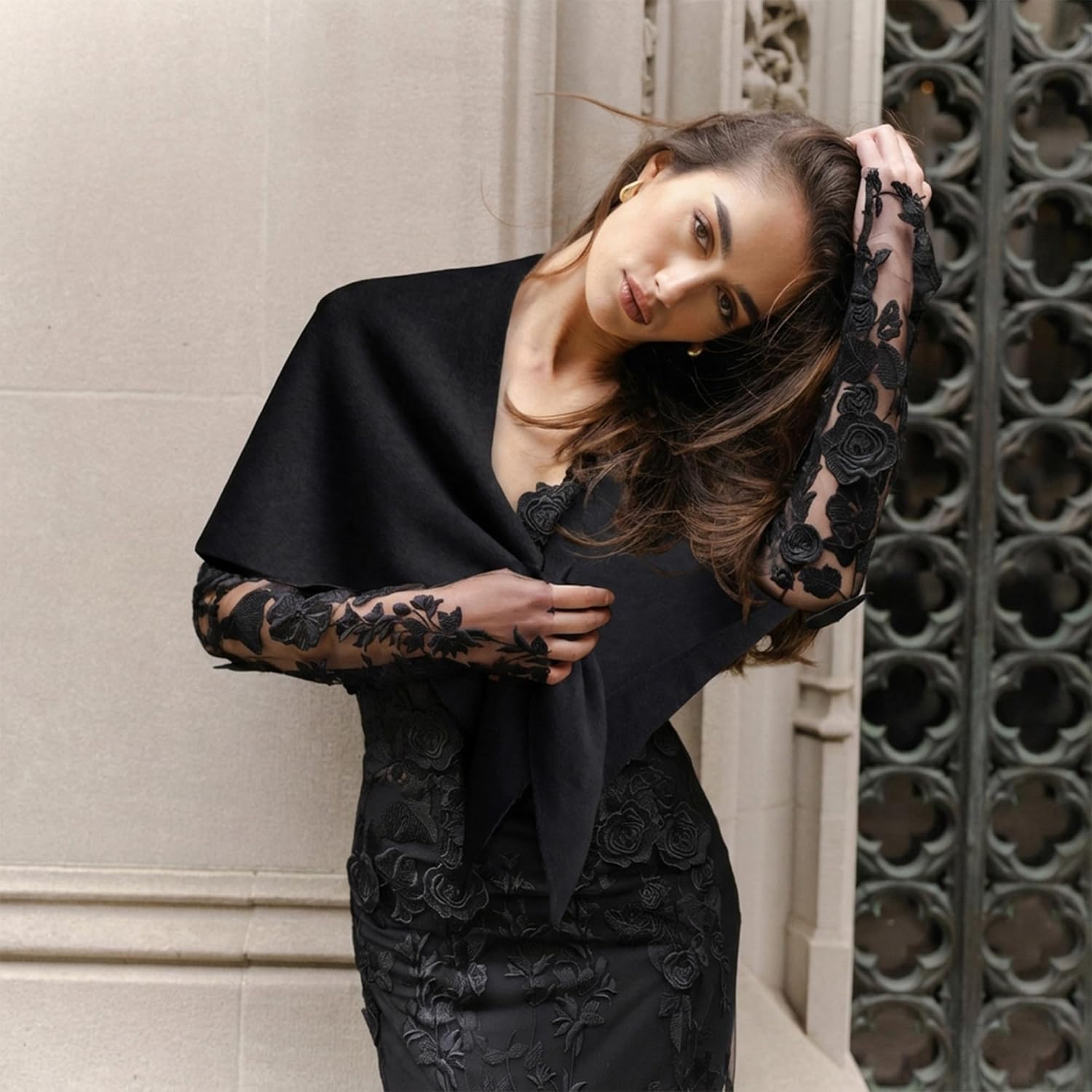 FALETO Women Winter Knit Shawl Wraps Triangle Pashmina Scraf Elegant Poncho Shawls Cozy Fashion for Daily Wear - Image 5