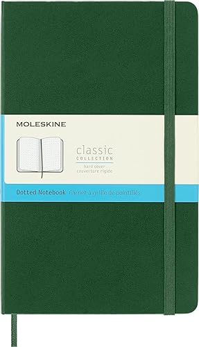 Moleskine - Cuaderno, grande, punteado, verde mirto, duro (5 x 8.25)