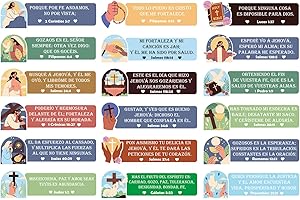 Spanish Christian Bible Verse Stickers: Inspirational Scripture Decals for Faith-Filled Envelopes, Birthday...