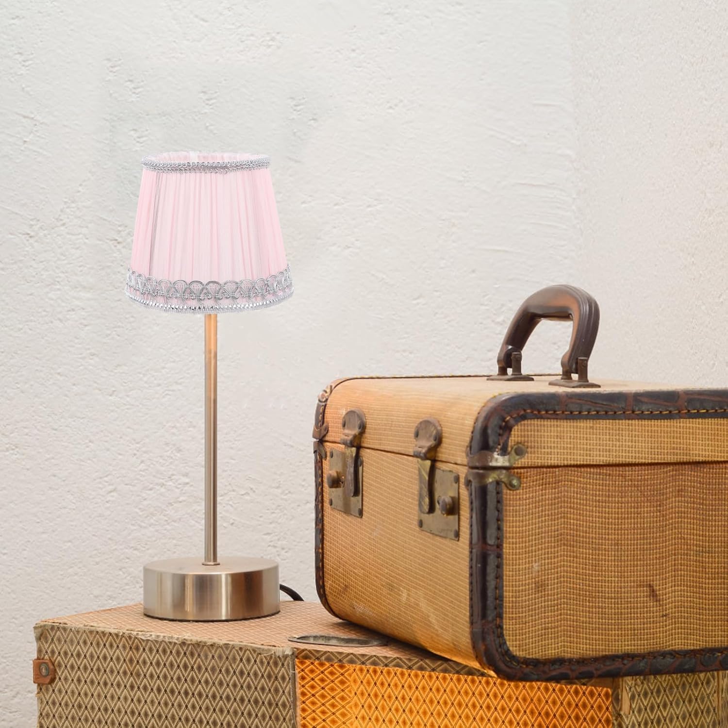 Fabric Lampshade Accessory Light Cover Replacement for Indoor Decor Elegant Pleated Design Easy to Install Structure Warm Atmosphere for Bedroom and Living