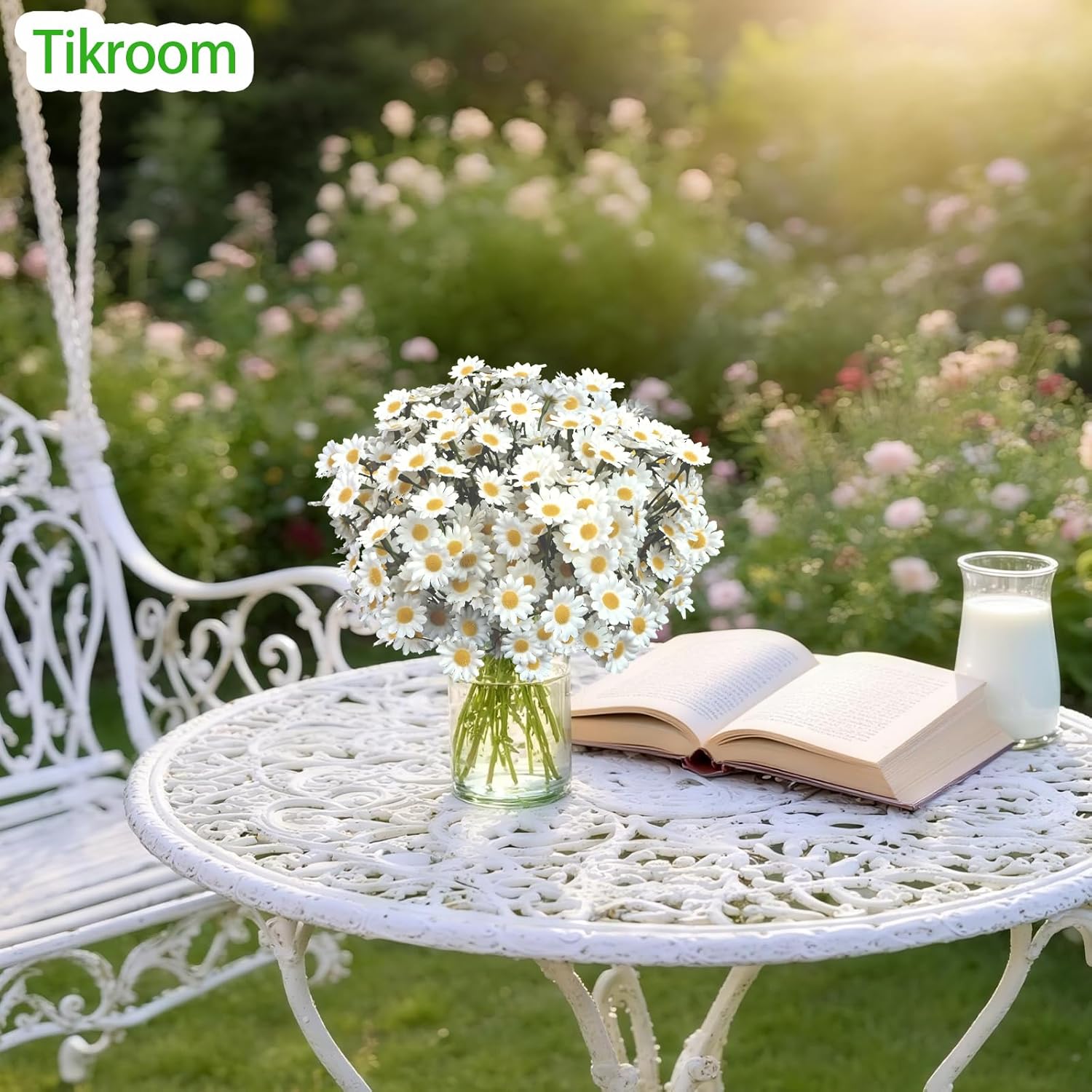 Artificial Daisy Flowers 18Pcs Small White Fake Daisies Flowers 3 Bundles 10 Inch Realistic Faux Silk Tiny Daisy Flowers for Home Garden Vase Wedding DIY Home Party Decor - Image 8