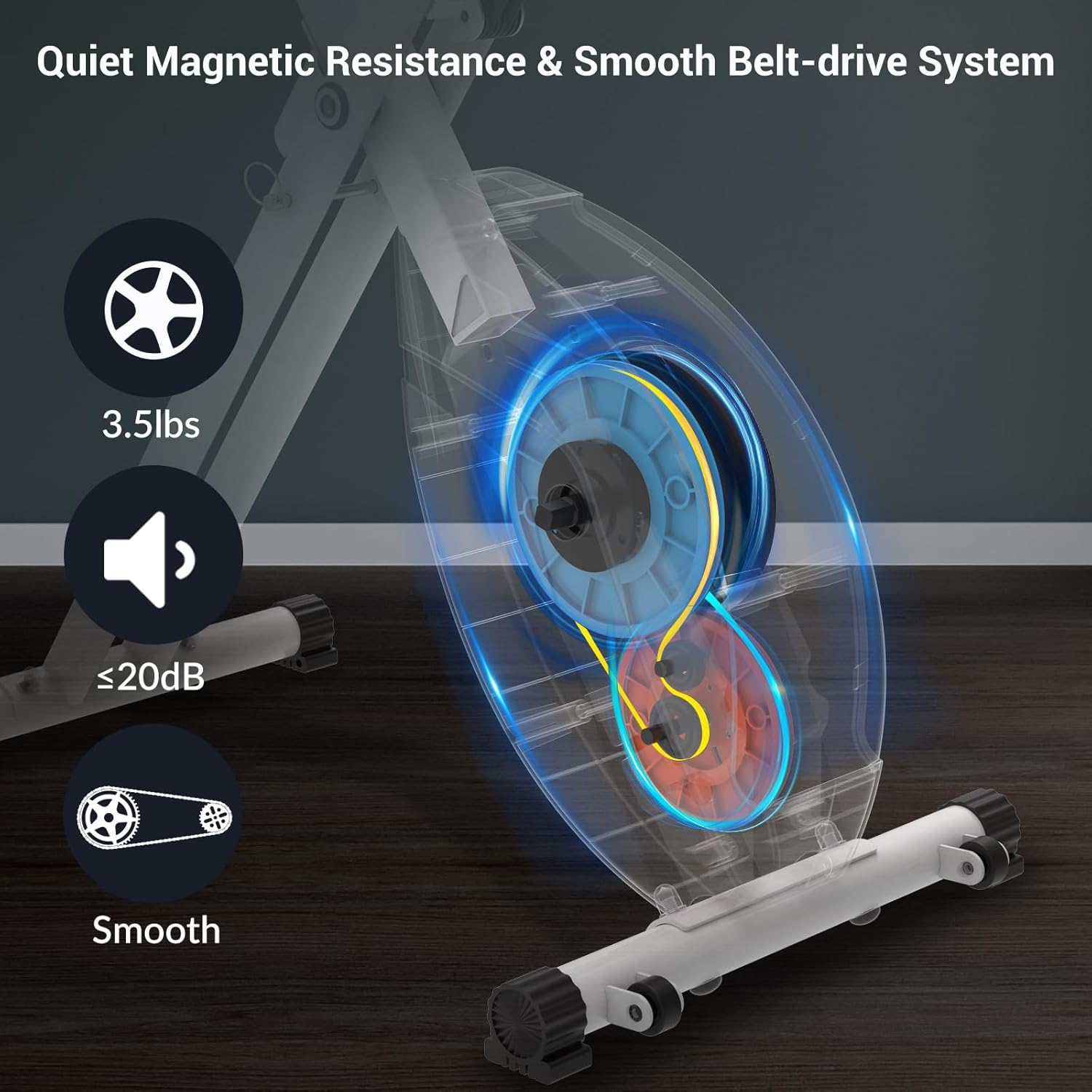 Exercise Bike, Micyox Magnetic Foldable Indoor Cycling Bike with LCD Display and Heart Rate Sensor Home Workout Bike with Resistance Bands Space-saving Fitness Exercise Equipment 3 71DJclaWtBL. AC SL1500