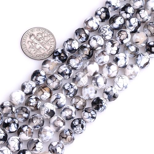 Cuentas sueltas, gemas de ágata redondas facetadas naturales para realizar joyería a mano en grandes cantidades, bricolaje. Una tira 15 pulgadas,