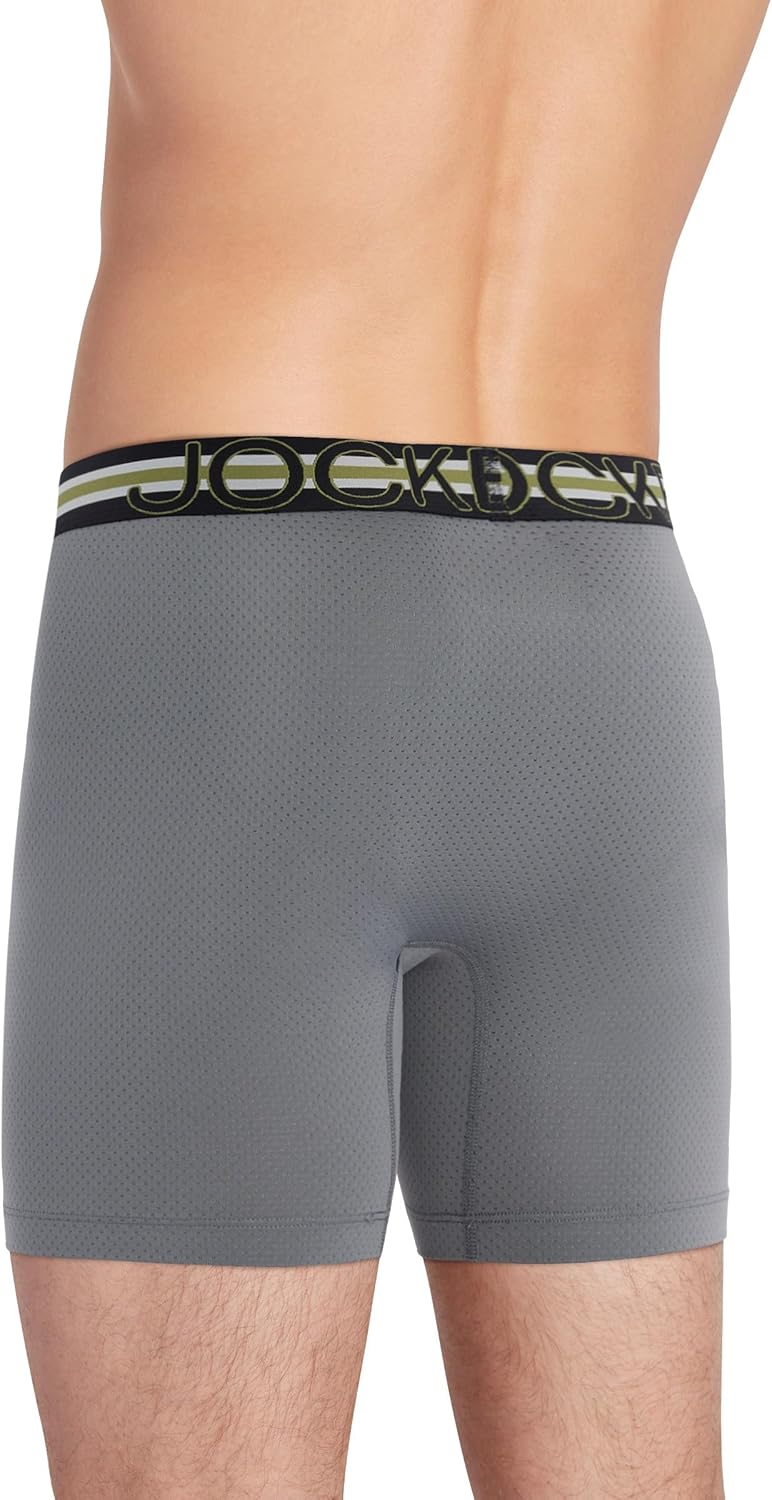 Jockey Men's Underwear, Mens Boxer Briefs With Pouch, Sport Stability Microfiber 6" Boxer Brief - Image 2