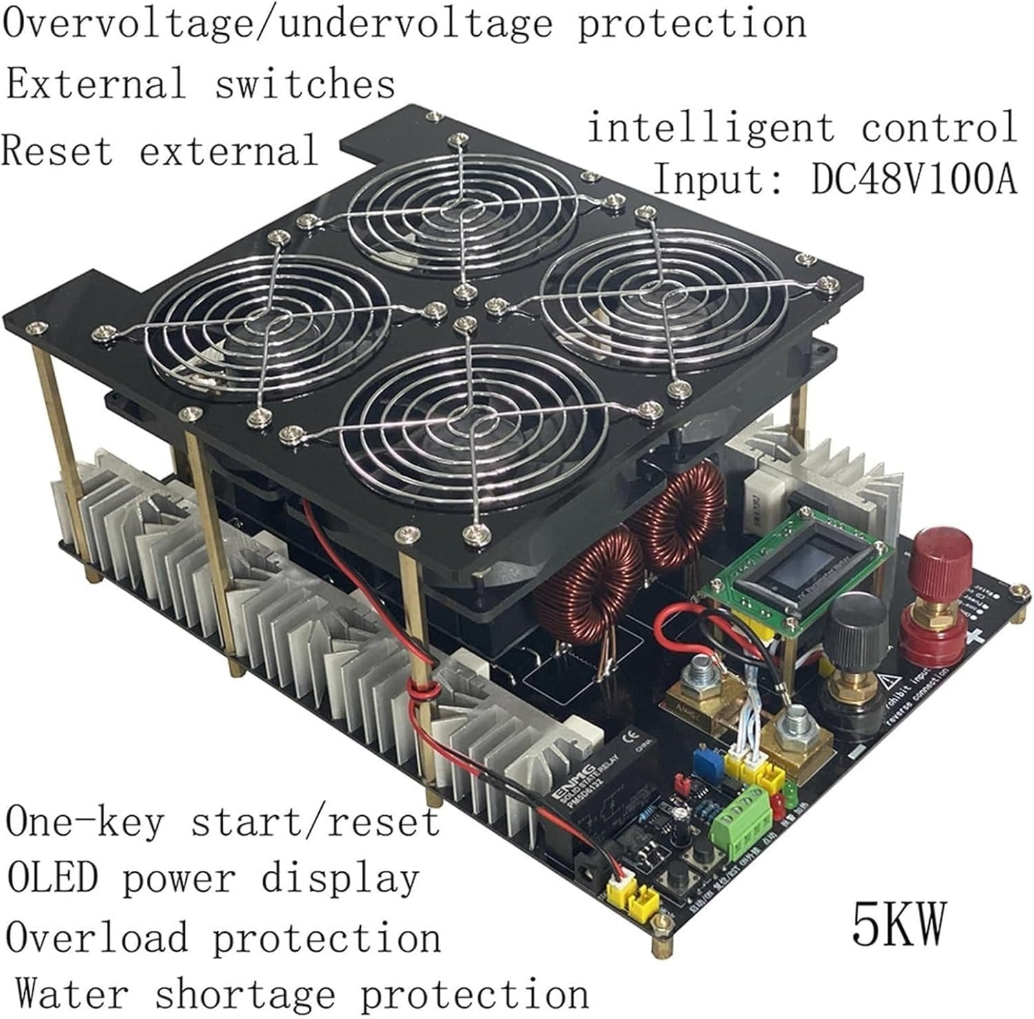 Płyta grzewcza indukcyjna 5000W magnetyczna nagrzewnica indukcyjna z pompą wodną ze spiralną cewką do hartowania metali żelaznych(70ml Crucible)