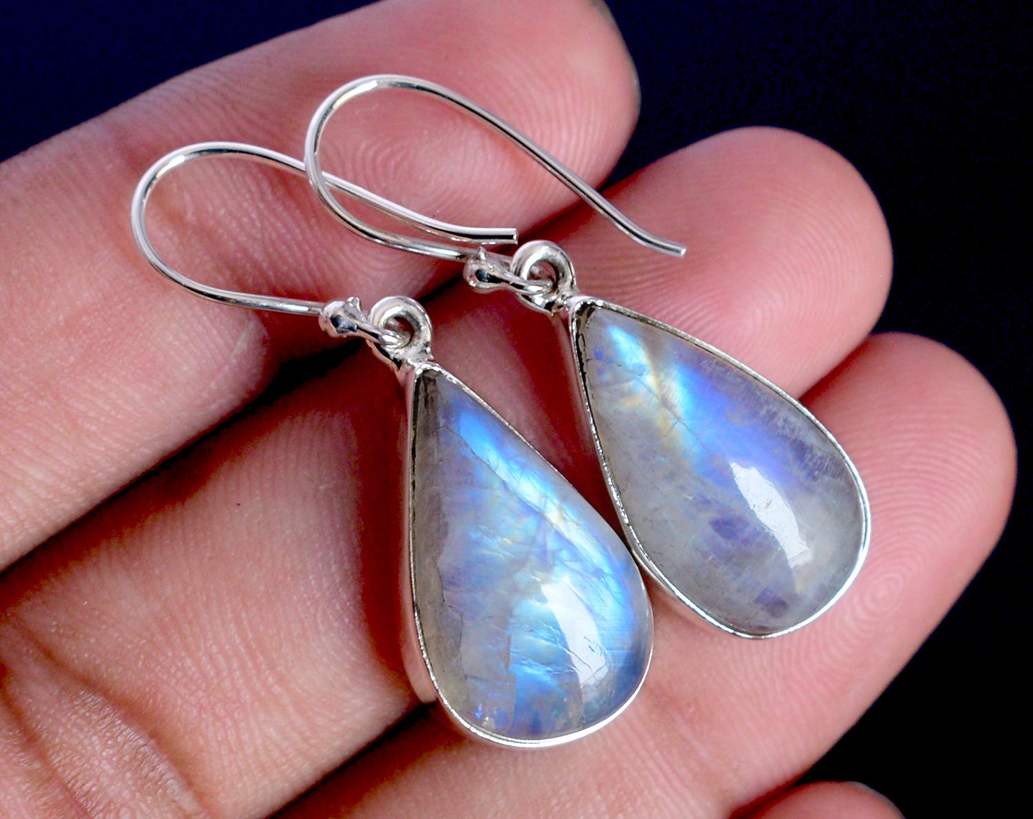 Incredibile arcobaleno pietra di luna gemma 925 solido argento Sterling ciondolo,Designer gioielli, regalo di anniversario RI-5151