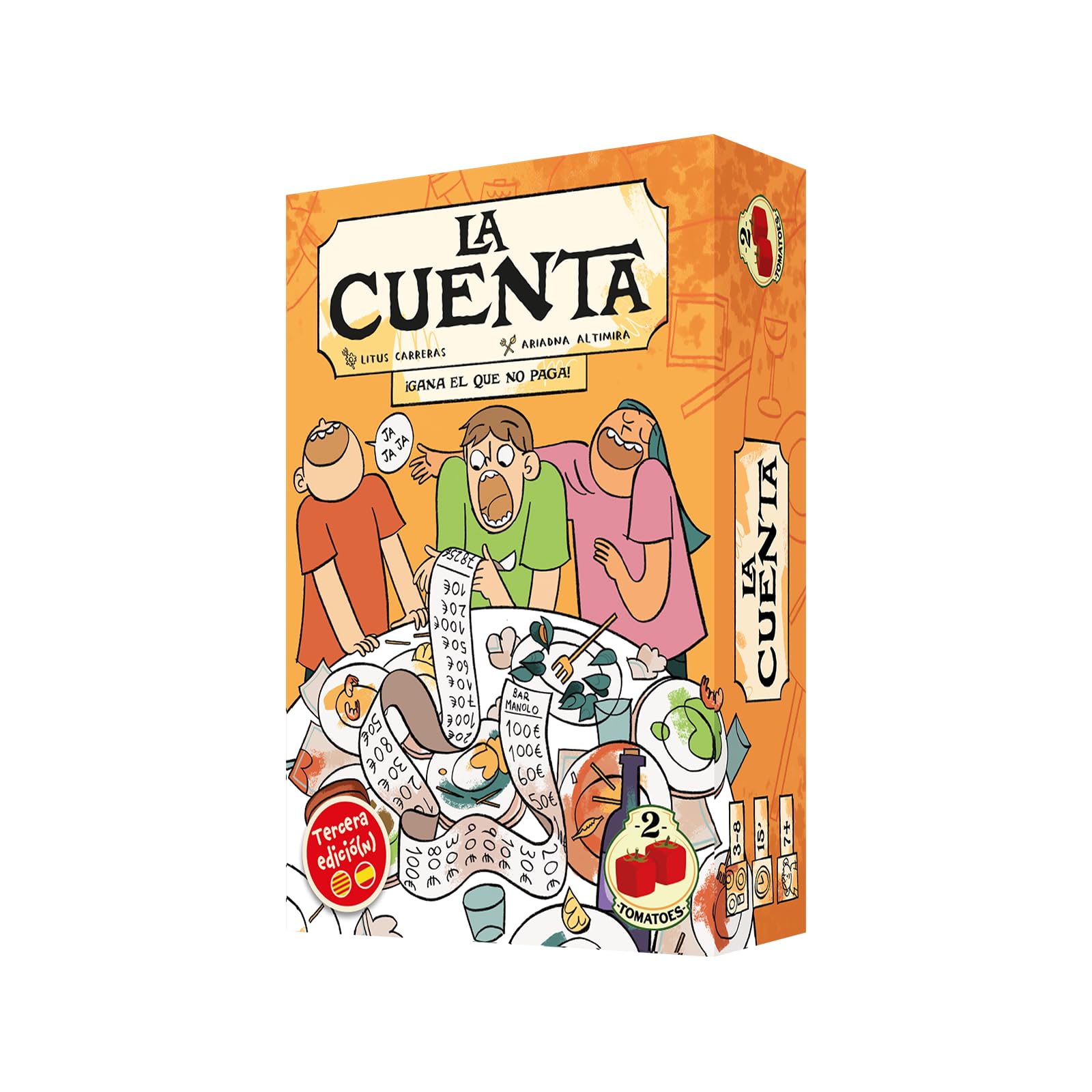 2Tomatoes Games | La Cuenta | Juego de Cartas de Tapas y Risas | Partidas Rápidas 10-20 min | ¿Quién se quedará sin dinero? | 3-8 Jugadores | Multilingüe