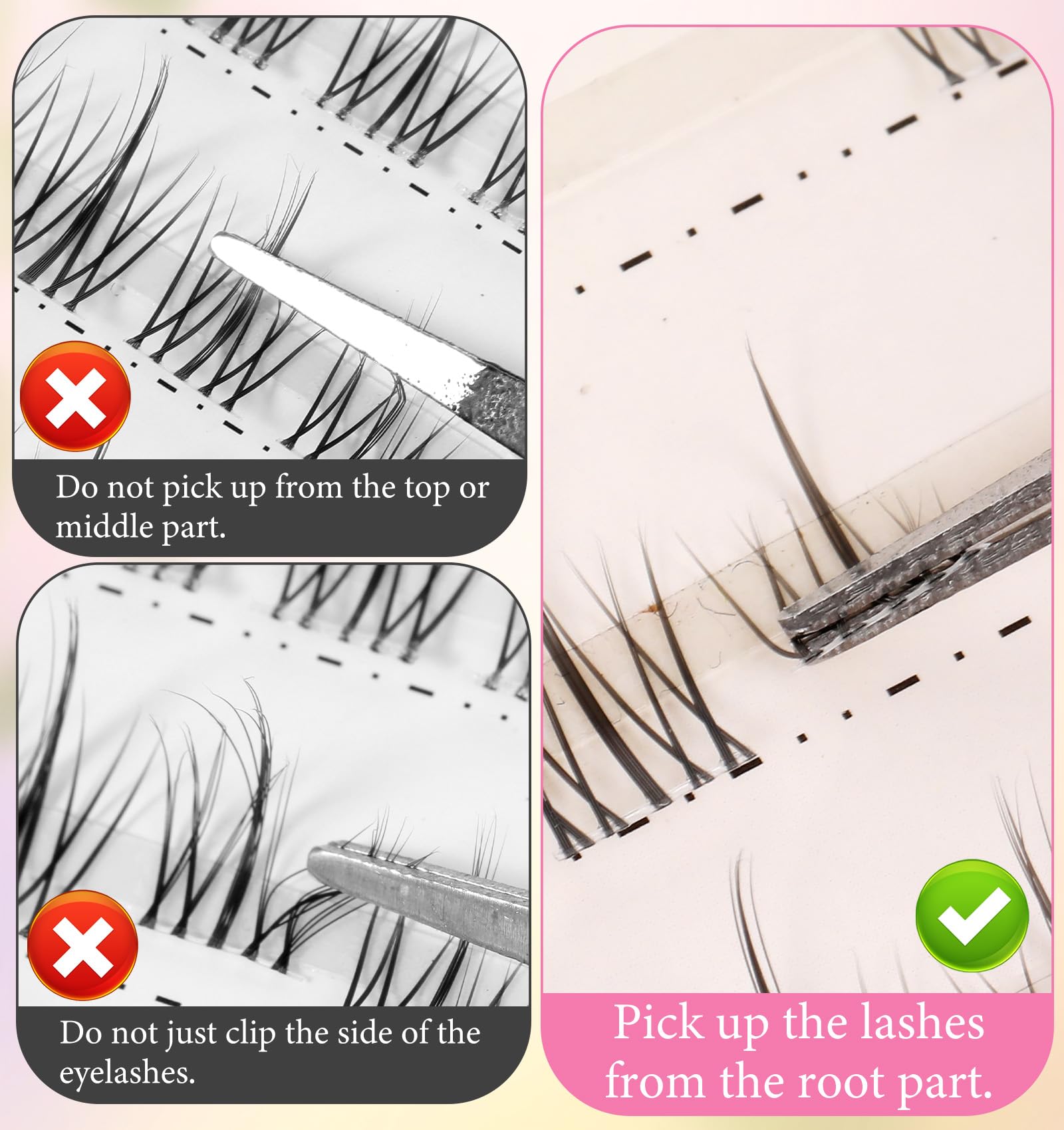 Manga Lashes Cluster, indywidualne rzęsy anime, 9-12 mm, mieszanka rzęs Wispy, niewidoczna taśma, przedłużenie rzęs do Cosplay