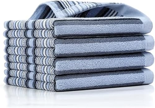 Miniatura 12 de SALAS Toallas de Cocina de Algodón Premium para Secar Platos, Toallas de Mano de Cocina Grandes y Largas, Paños para Platos Gruesos y Altamente Gris