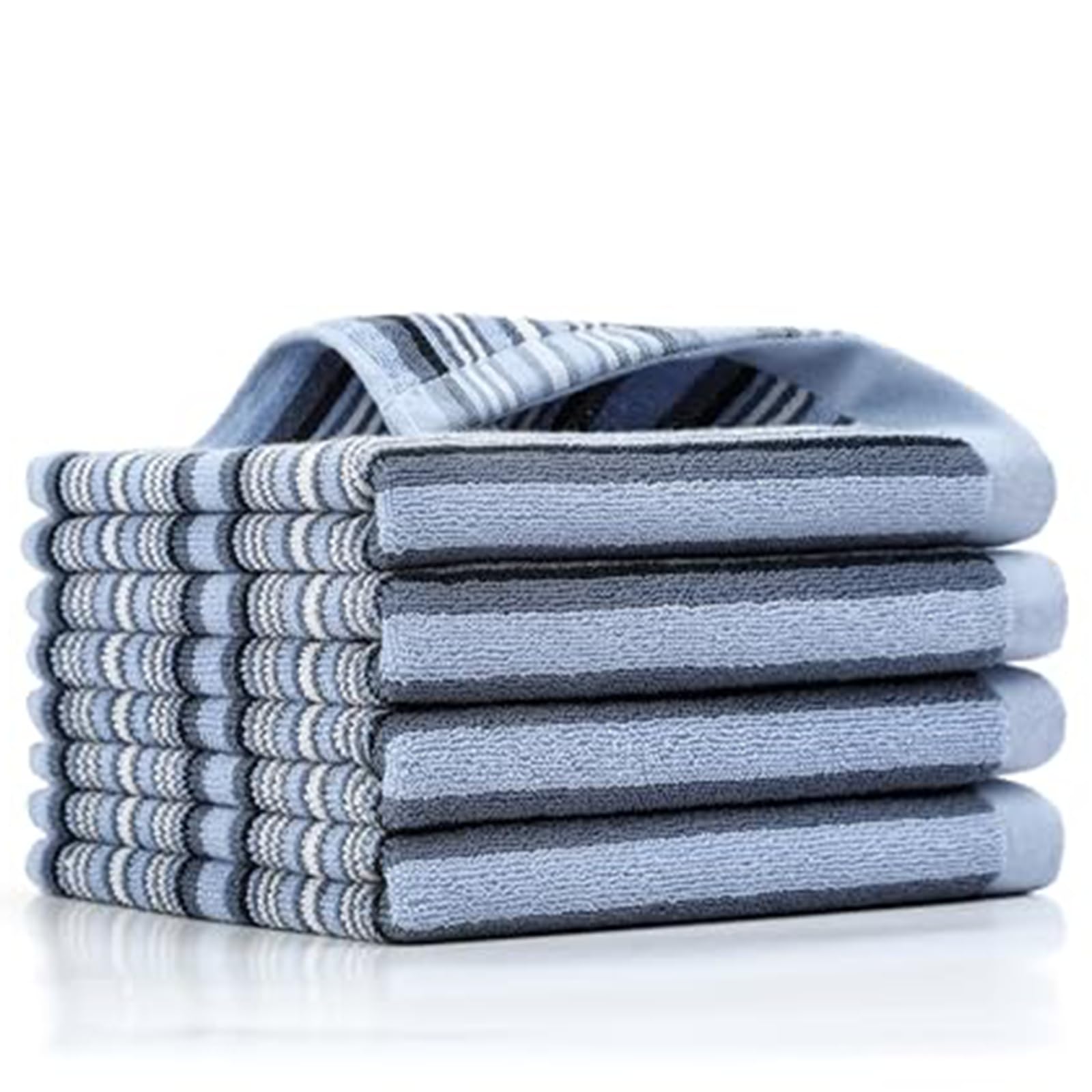 SALAS Paños de cocina de alta calidad para secar platos, paños de cocina grandes de algodón, toallas de mano, paños de rizo a rayas, juegos de toallas gruesas altamente absorbentes con lazo para