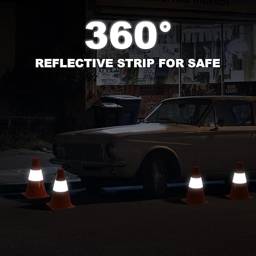 Miniatura 2 de Conos de seguridad de tráfico de 9 pulgadas con collares reflectantes, paquete de 4 conos de construcción naranjas Conos de estacionamiento  Conos