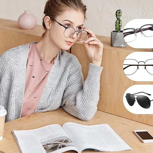 Miniatura 3 de 10 pares de almohadillas de nariz de repuesto para lentes de 0.59 pulgadas (0.591 in) de silicona suave, almohadillas de aire, almohadillas de