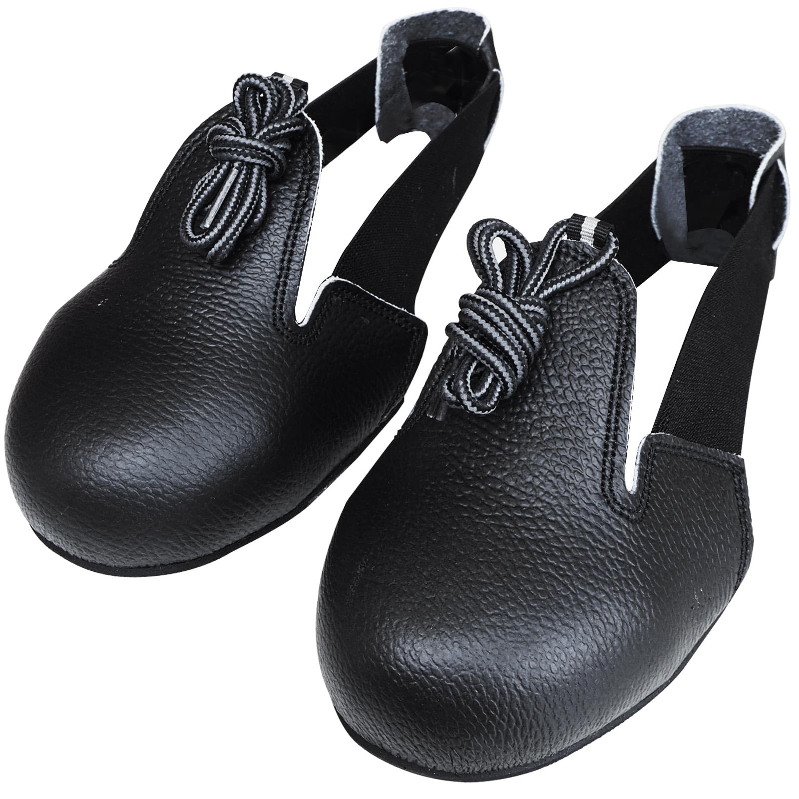 Puntera de acero, cubrezapatos de seguridad para el lugar de trabajo, cubierta antigolpes con correa ajustable para hombres/mujeres, para talla 5-12, 1 par (cuero, L)