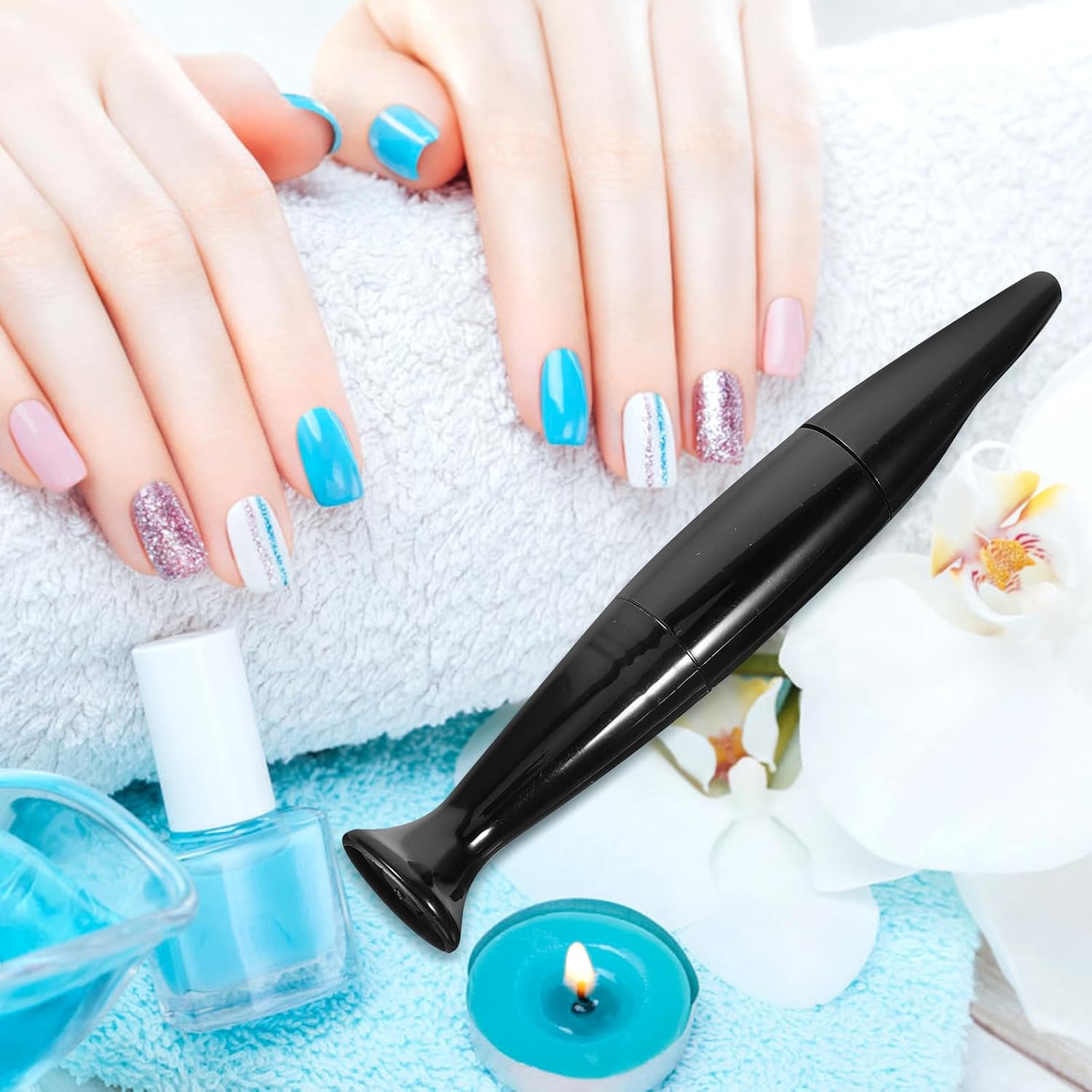 2pcs Nail Oil Holder Pen for Nail Care and Nutrition with Brush Suitable for Business Travel