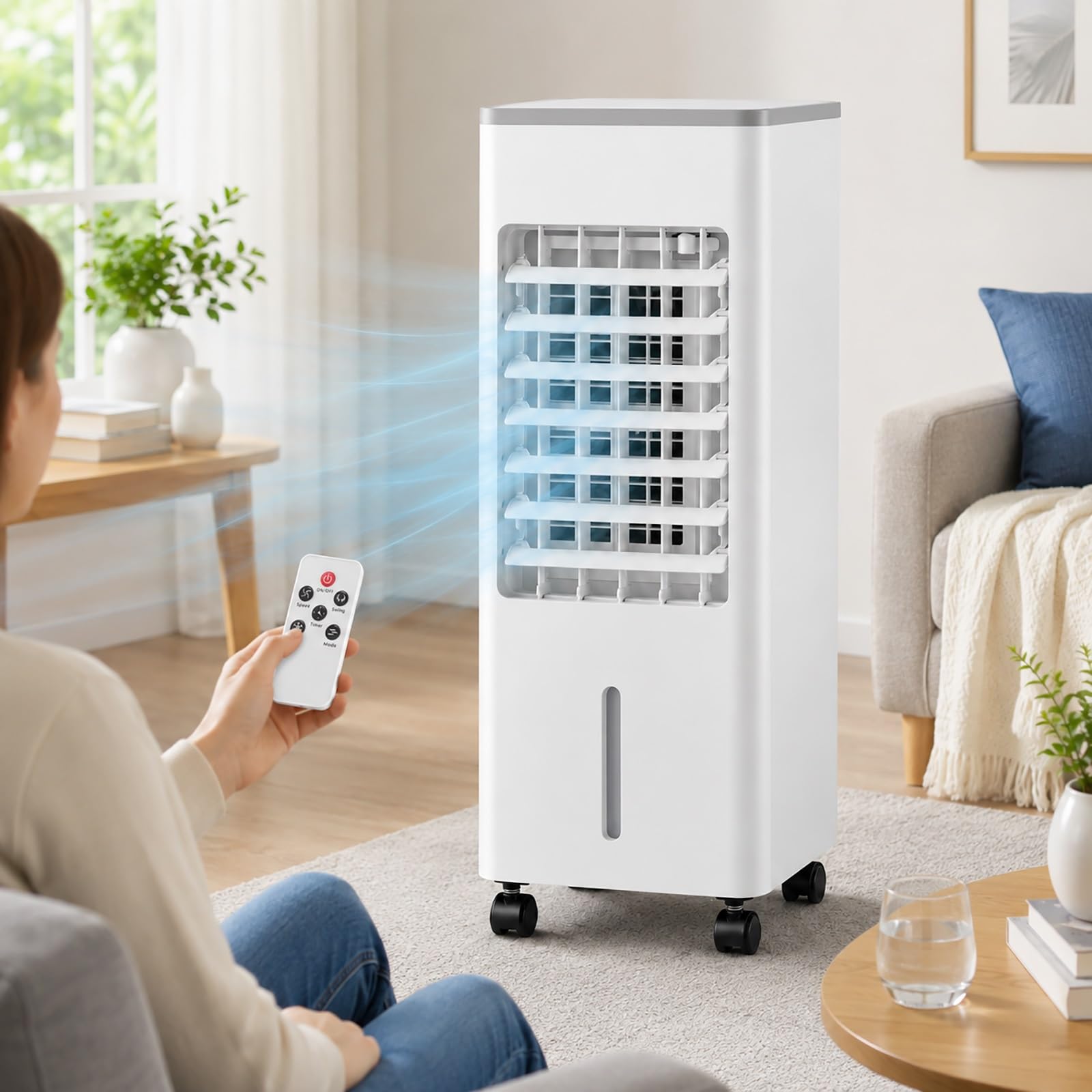 Portable Evaporative Cooler with Wheels, Swamp Cooler