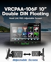 Vista 5 de Soundstream Estéreo flotante de 10.6 pulgadas con pantalla táctil doble DIN, VRCPAA-106F Apple CarPlay y Android Auto Head Unit, Bluetooth, receptor