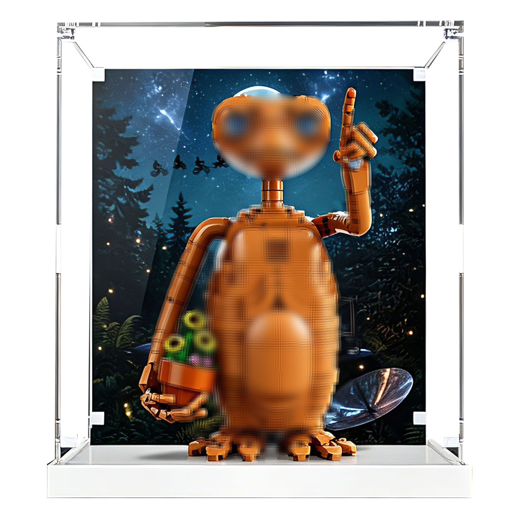 Ddxmml Back Spray B Acrylic Display Case For Le-Go 21370 Alien Model (Back Spray B)