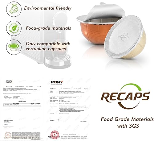 Miniatura 3 de RECAPS tapas de aluminio para reutilizar cápsulas de café compatibles con Nespresso VertuoLine 200 piezas de 2.441in