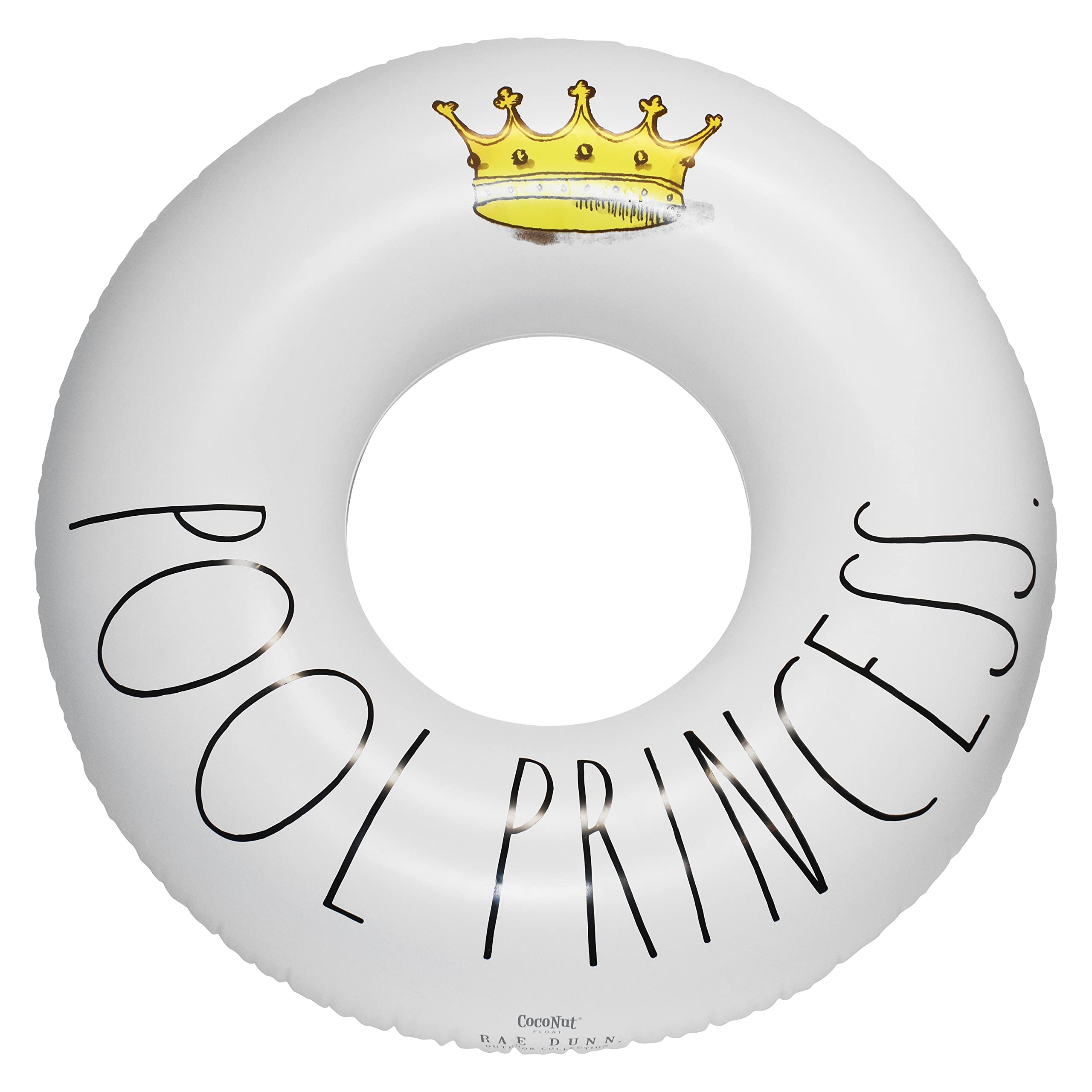 Rae Dunn x CocoNut Float Ring Float - Adult Size Large 48 Inch Inflatable Raft & Durable Water Inner Tube - Stable Ride-On for Summer Parties & Swim