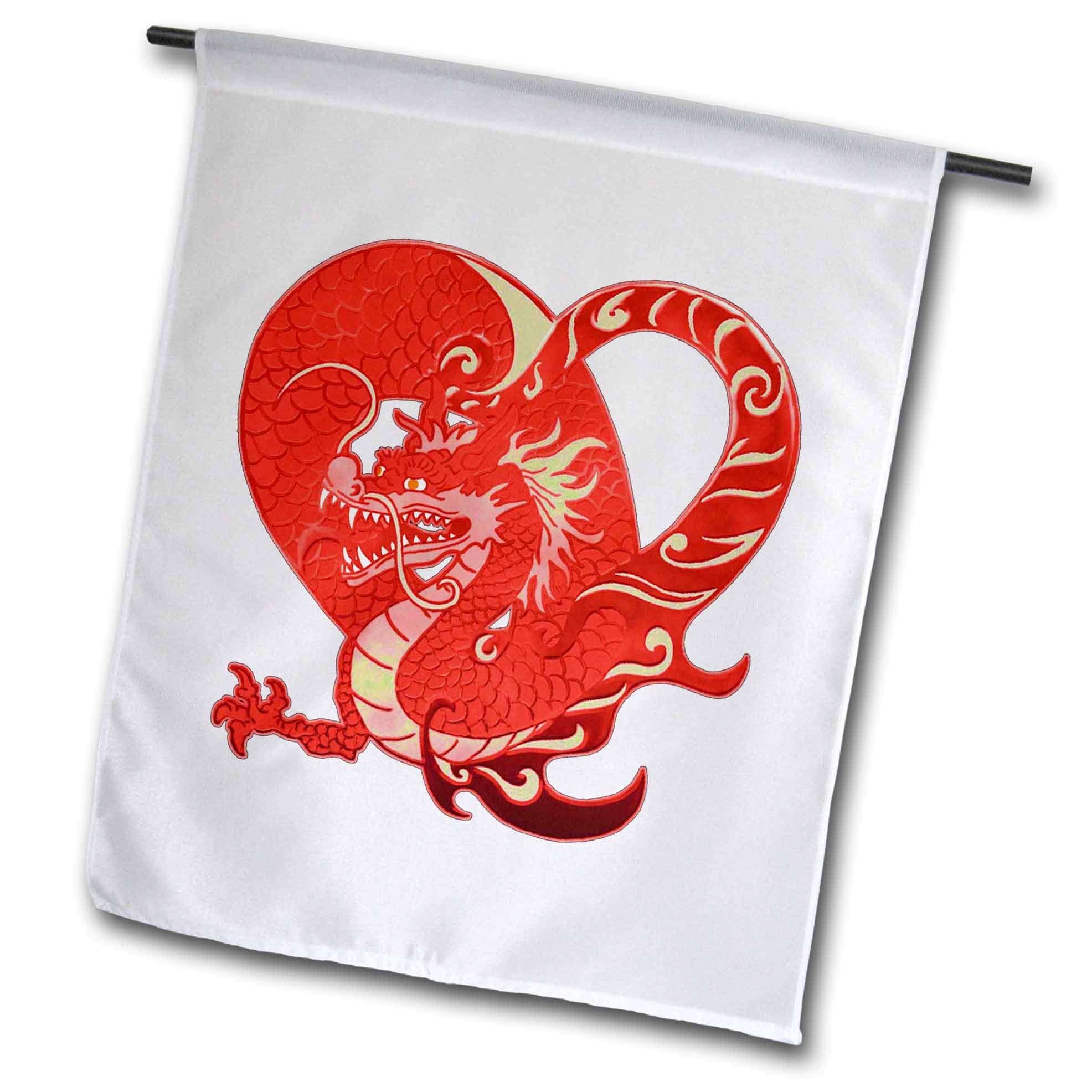 3dRose Drachen-Flagge 30x45 Cm (12x18 Zoll) – Gartenfahne Aus Polyester, Einseitig Bedruckt