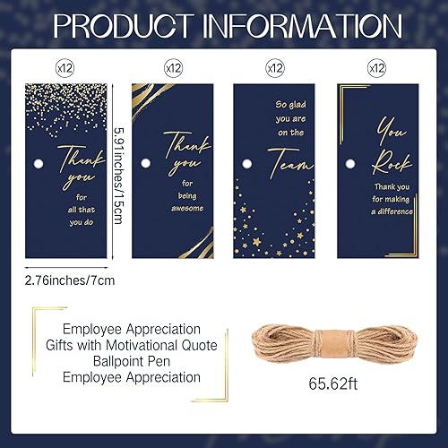 Vista 14 de Qilery Juego de 24 bolígrafos de agradecimiento a los empleados, regalos de tinta negra, bolígrafo inspirador de metal con punta de lápiz