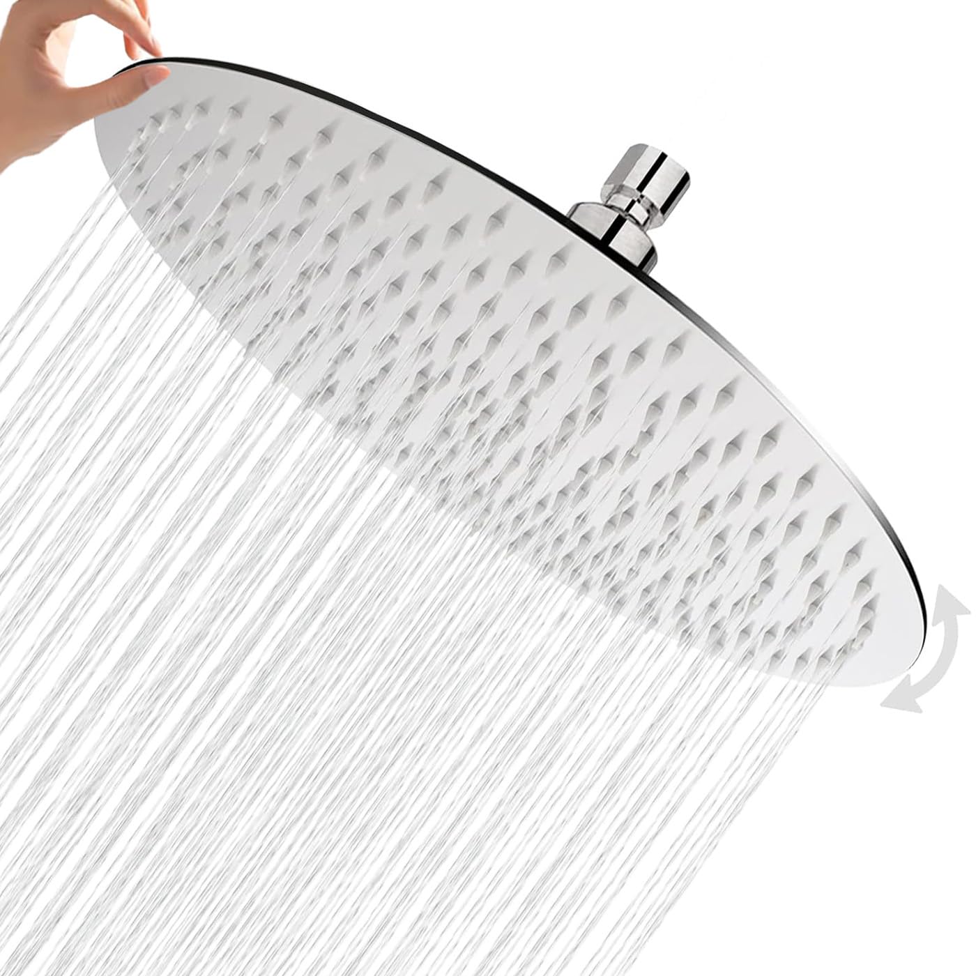 Pommeau de Douche Inox 12 Pouces Rond 30 cm à Filetage Universel 1/2