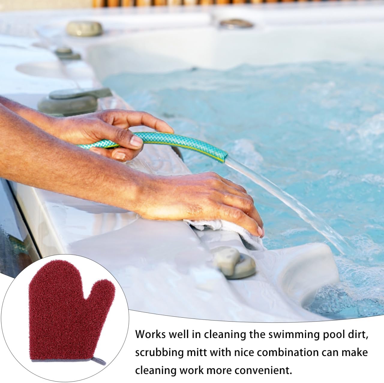 DOITOOL Pool Cleaning Gloves for Swimming Pool Hot Tub Spa Silicone Scrubbing Mitt for Efficient Dirt and Stain Removal Durable Glove for Outdoor and Indoor Use