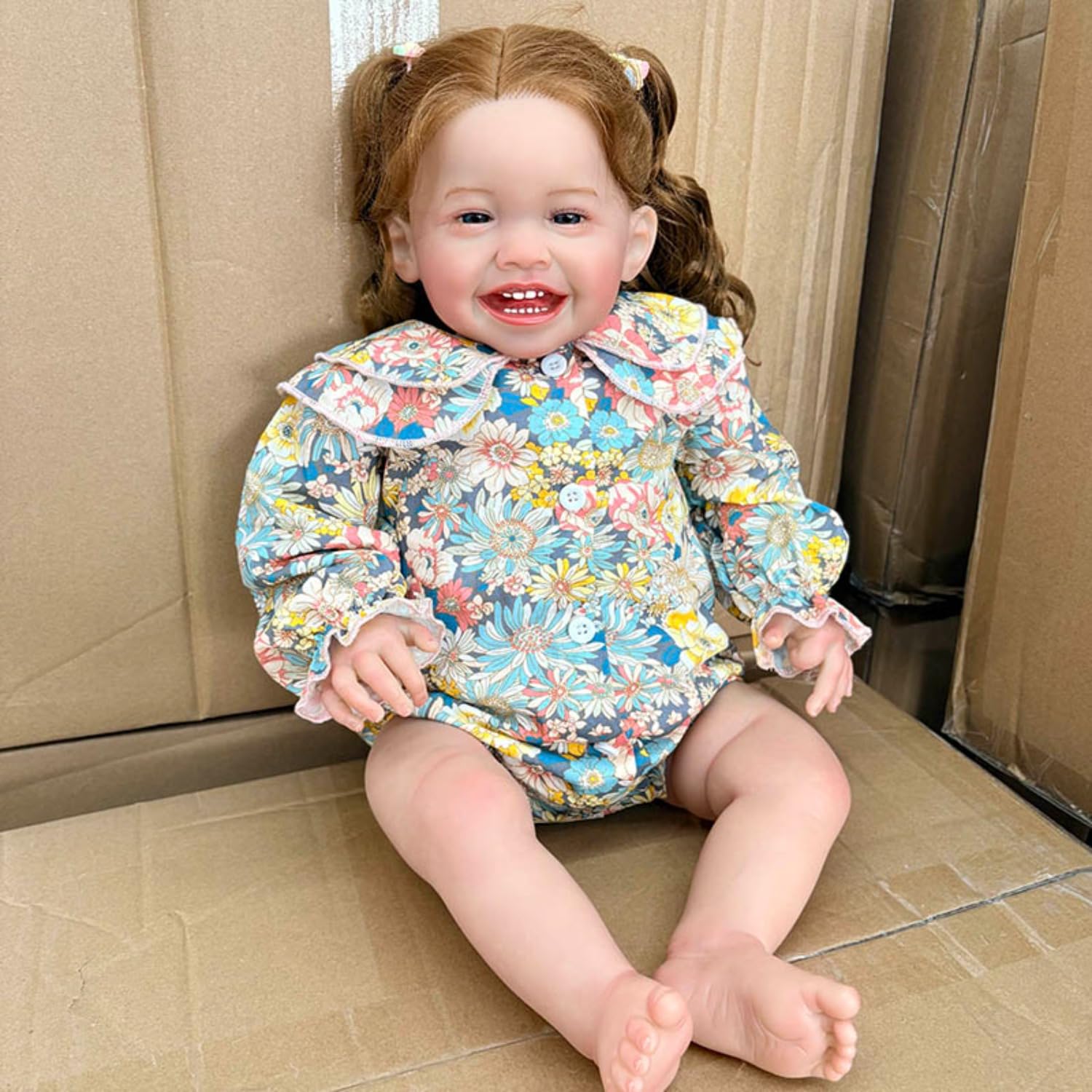 Lonian 24 cale Reborn Baby uśmiechnięte lalki dziewczynka Real Looking