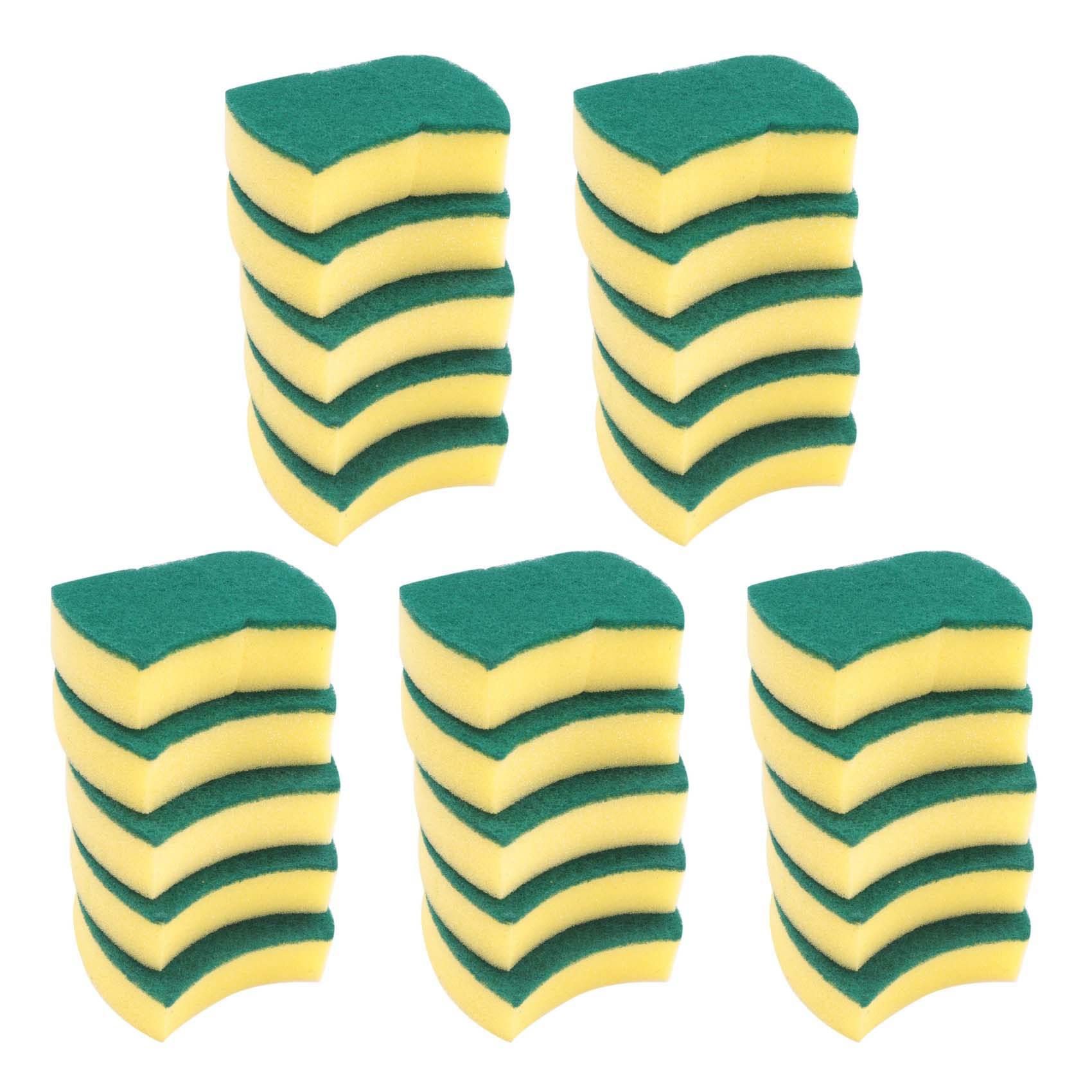 Hndhbfgrt 150Pcs Multi-Purpose Double-Faced Sponge Scouring Pads Dish Washing Scrub Sponge Stains Removing Cleaning Scrubber Brush